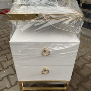 Gold Beyaz İki Çekmeceli Etejer